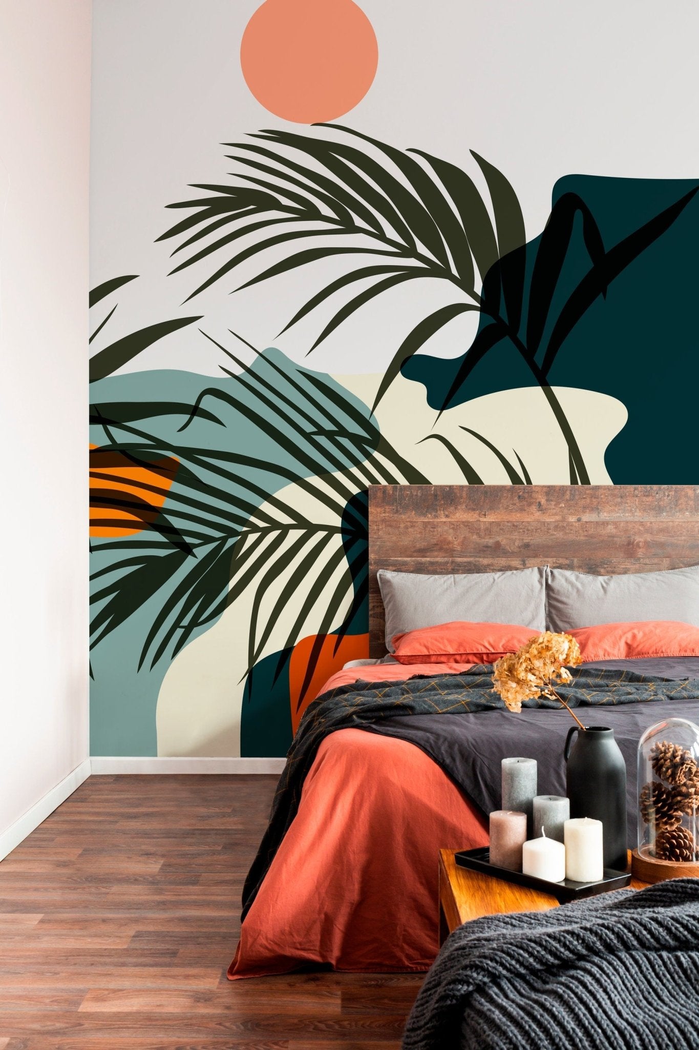 Tropical Sunset Silhouette Wallpaper - C080 - WallTrend