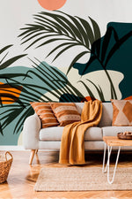 Tropical Sunset Silhouette Wallpaper - C080 - WallTrend