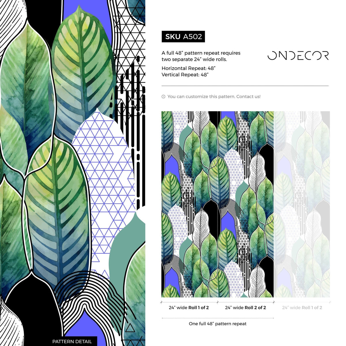 Tropical Wallpaper Banana Leaf Wallpaper Peel and Stick and Traditional Wallpaper - A502 - WallTrend