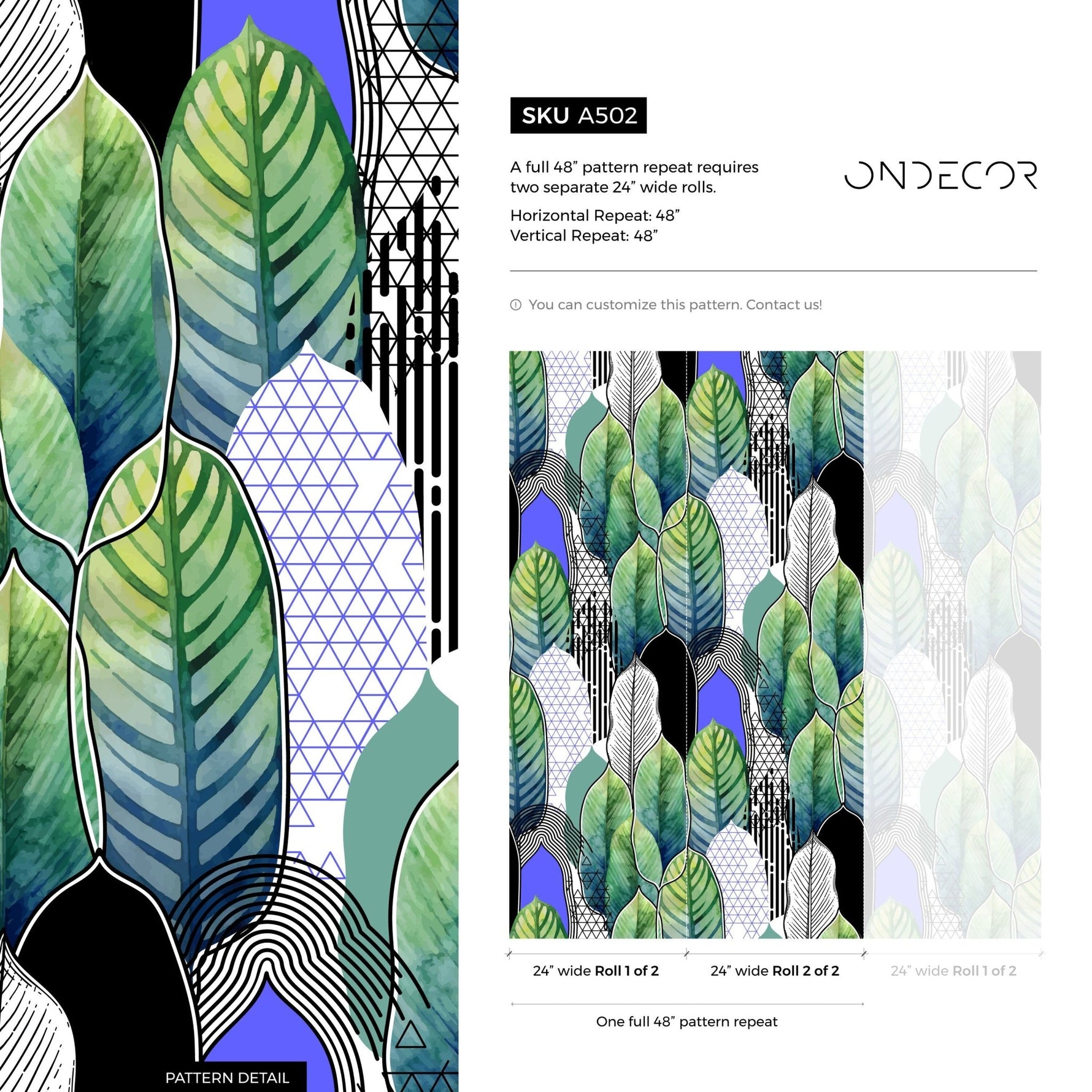 Tropical Wallpaper Banana Leaf Wallpaper Peel and Stick and Traditional Wallpaper - A502 - WallTrend