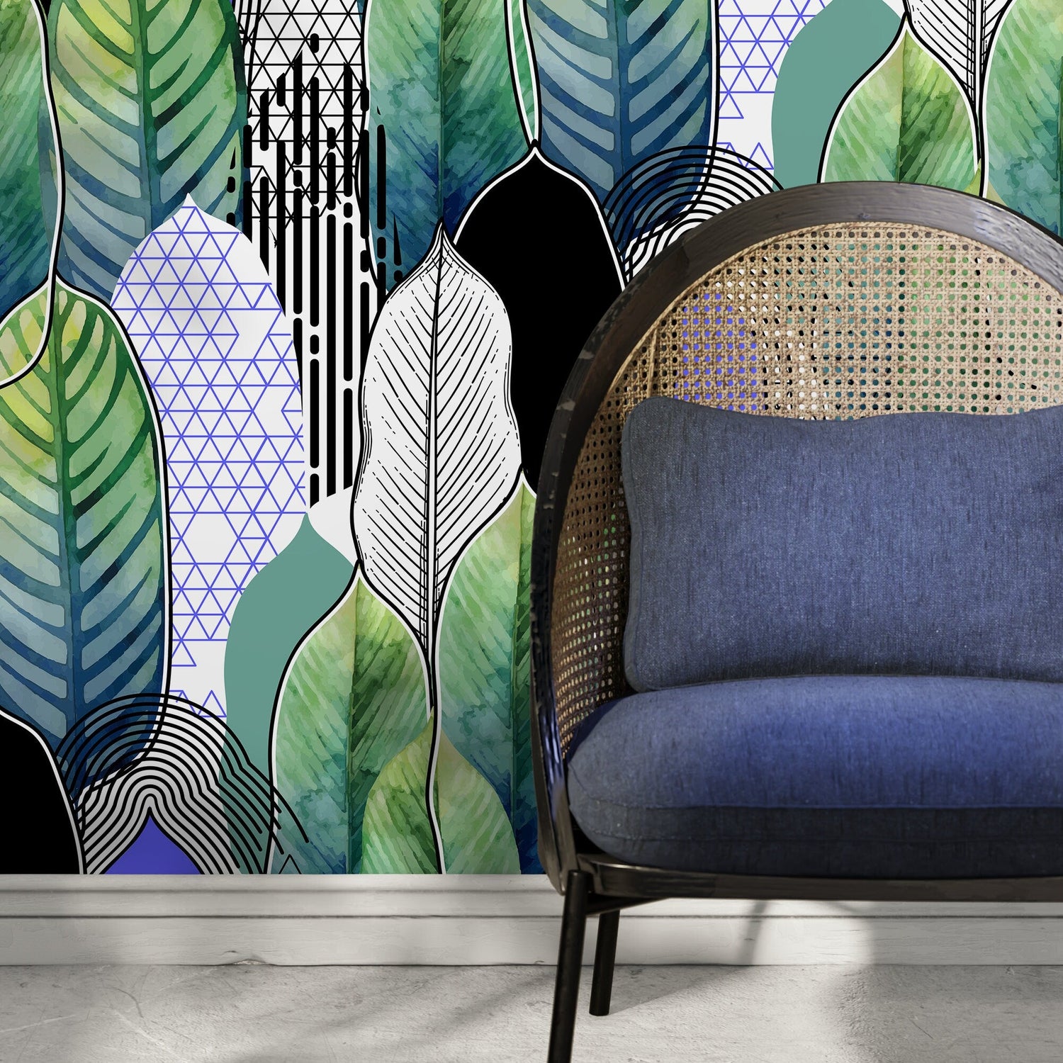 Tropical Wallpaper Banana Leaf Wallpaper Peel and Stick and Traditional Wallpaper - A502 - WallTrend