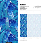 Tropical Wallpaper Blue Banana Leaf Wallpaper Peel and Stick and Traditional Wallpaper - A513 - WallTrend