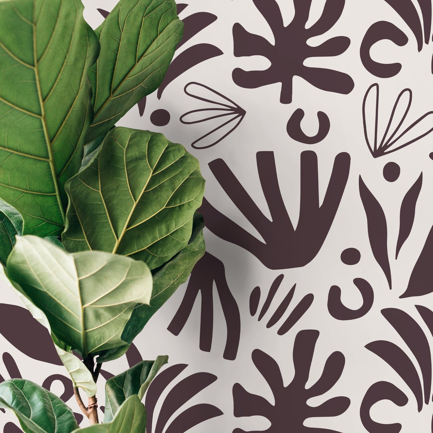 Unique Abstract Leaf Wallpaper Modern Wallpaper Peel and Stick and Traditional Wallpaper - D684 - WallTrend