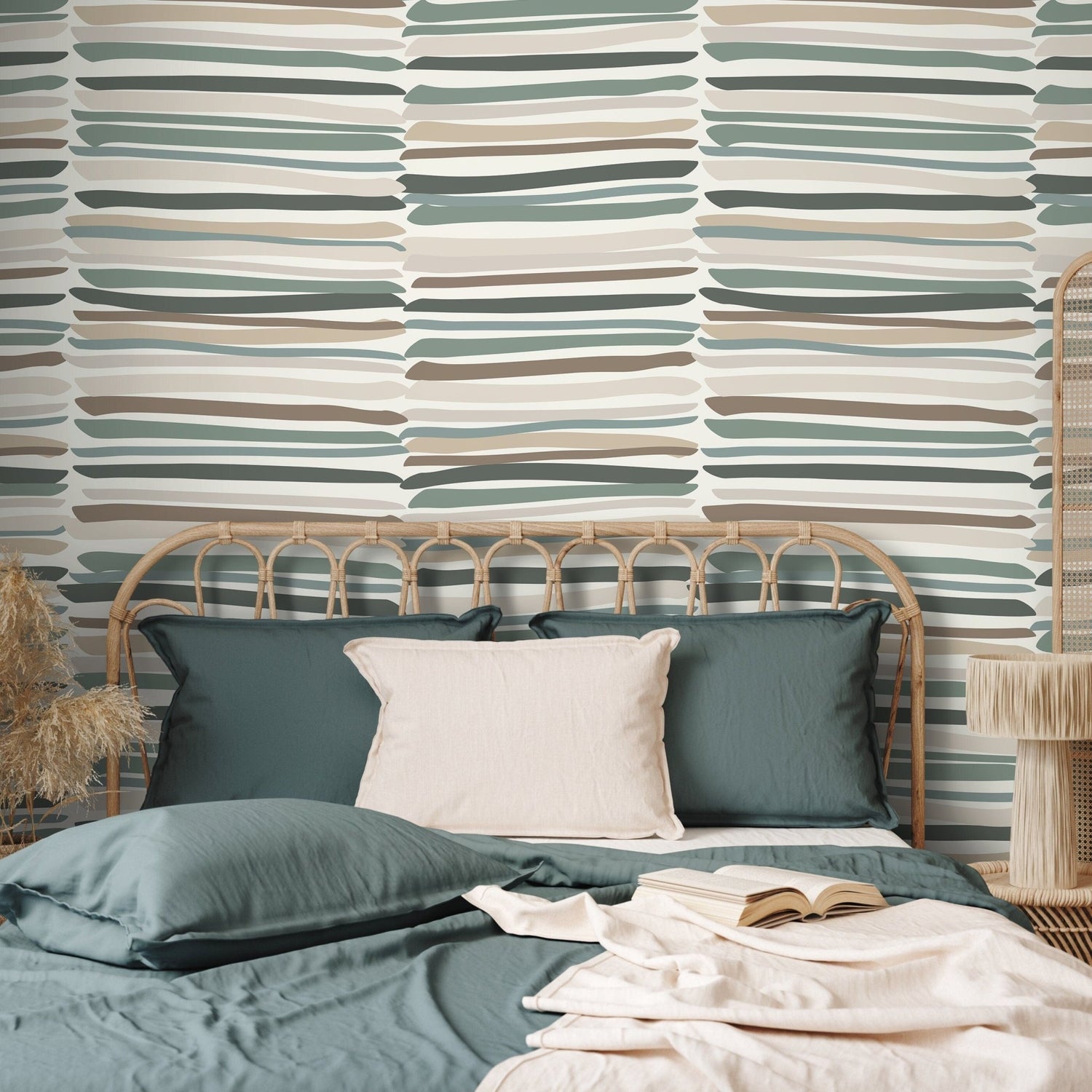 Unique Striped Wallpaper Modern Wallpaper Peel and Stick and Traditional Wallpaper - D794 - WallTrend