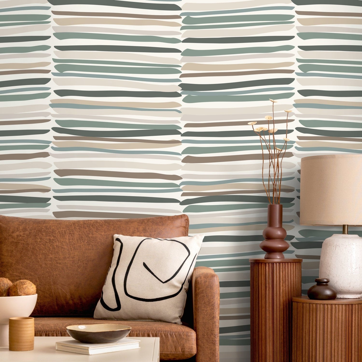 Unique Striped Wallpaper Modern Wallpaper Peel and Stick and Traditional Wallpaper - D794 - WallTrend