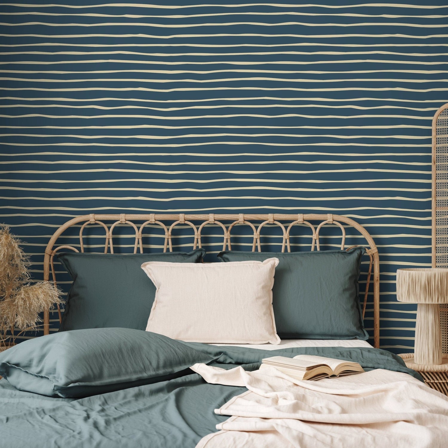 Unique Striped Wallpaper Modern Waves Wallpaper Peel and Stick and Traditional Wallpaper - D776 - WallTrend
