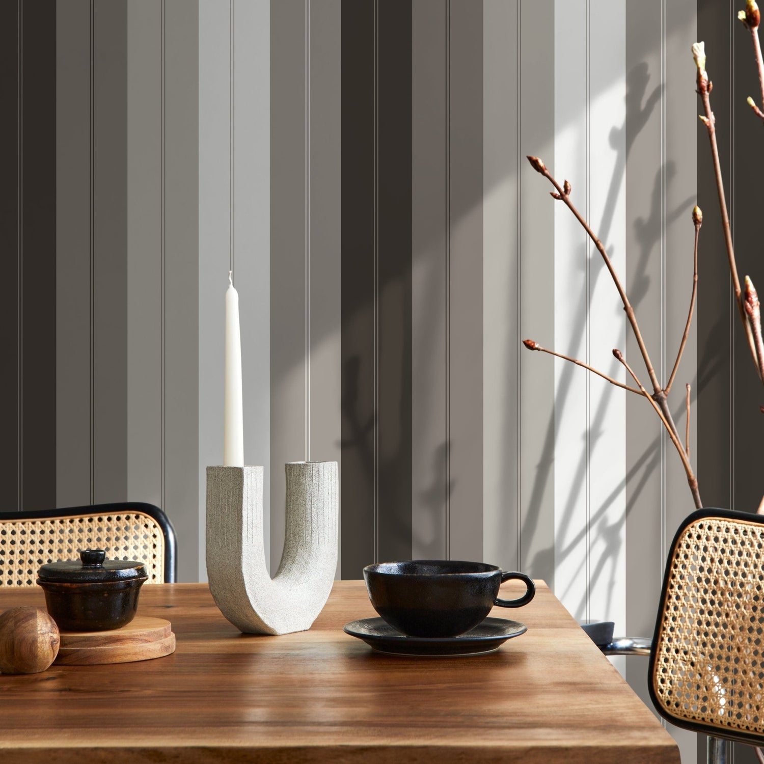 Vertical Striped Wallpaper Modern Wallpaper Peel and Stick and Traditional Wallpaper - D807 - WallTrend