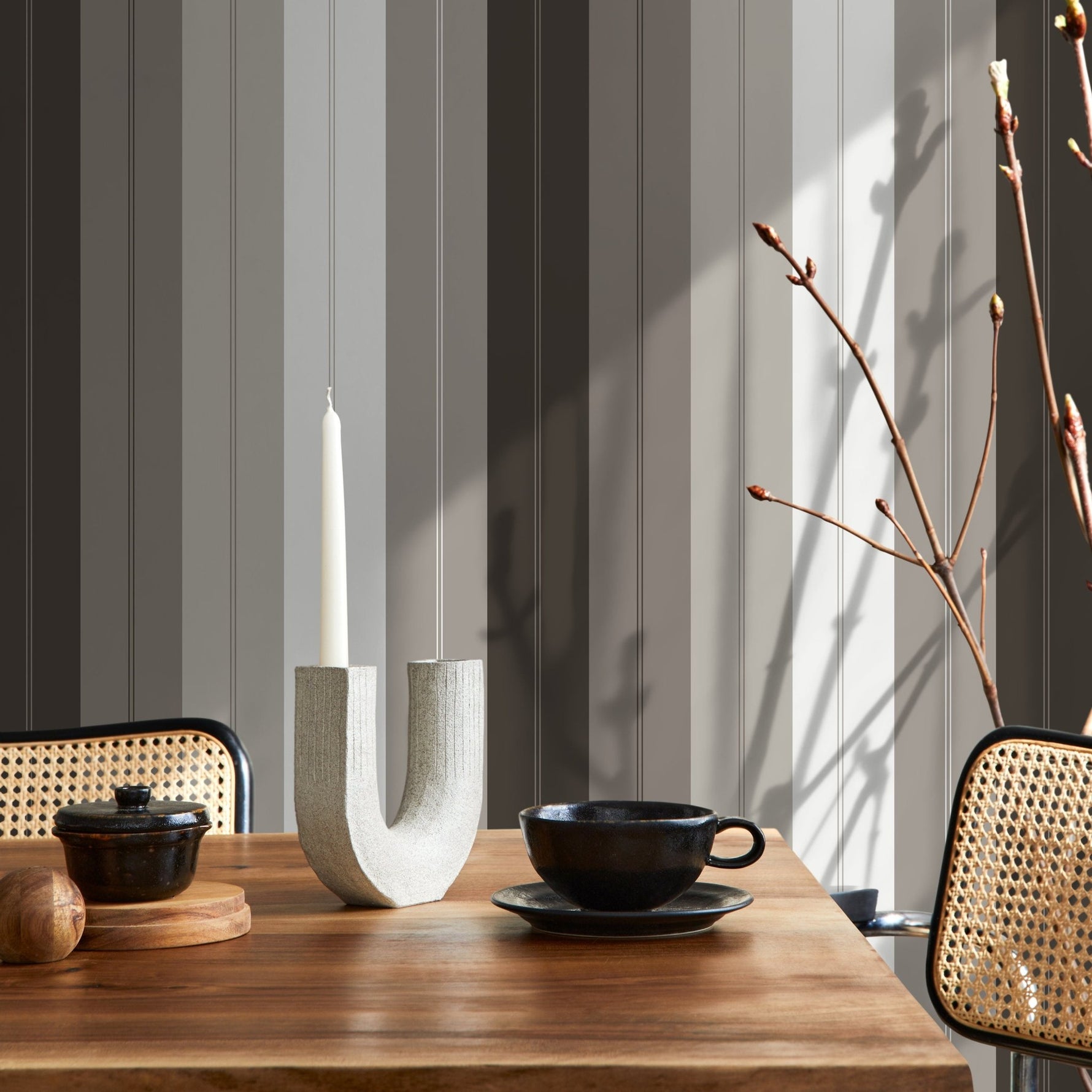Vertical Striped Wallpaper Modern Wallpaper Peel and Stick and Traditional Wallpaper - D807 - WallTrend
