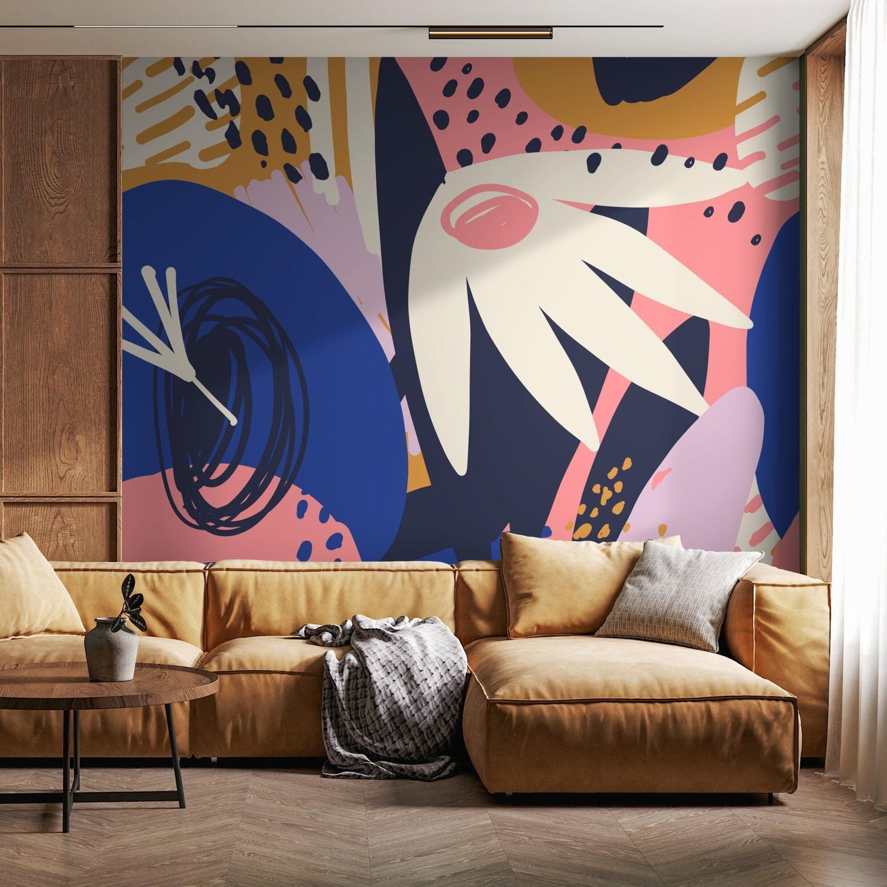 Vibrant Abstract Art Wallpaper - B639 - WallTrend