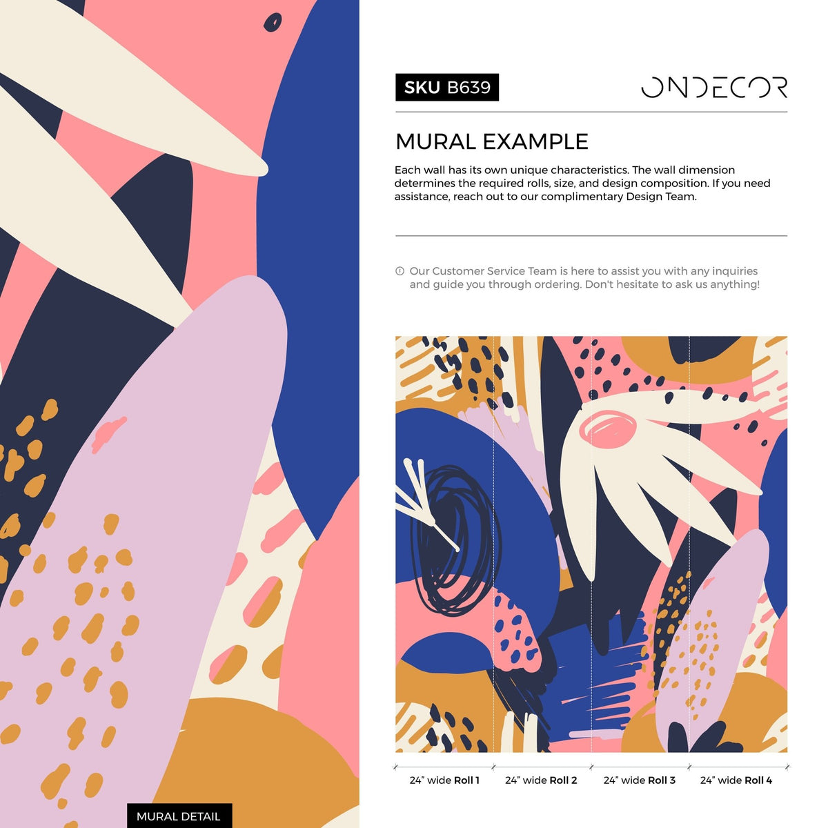 Vibrant Abstract Art Wallpaper - B639 - WallTrend