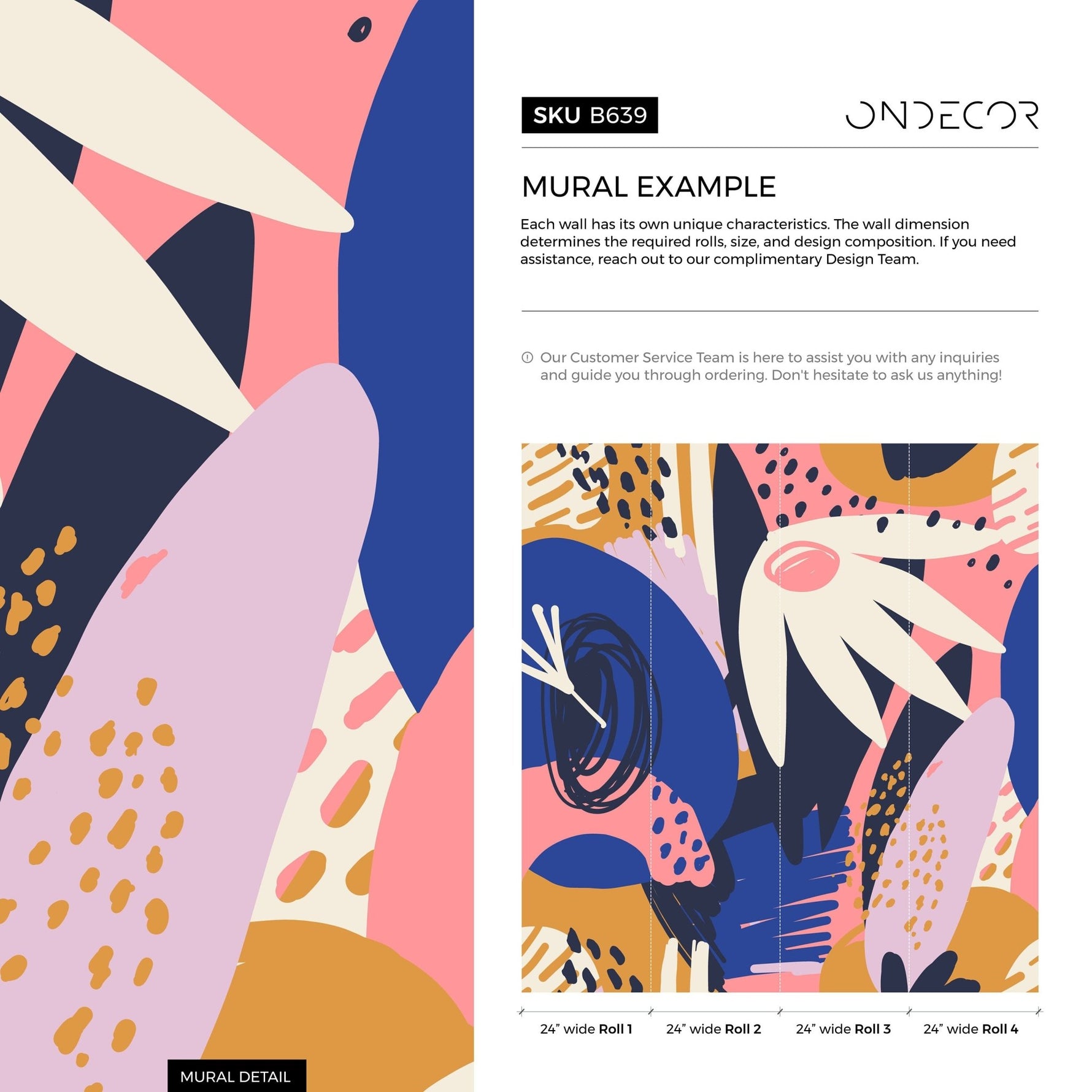 Vibrant Abstract Art Wallpaper - B639 - WallTrend