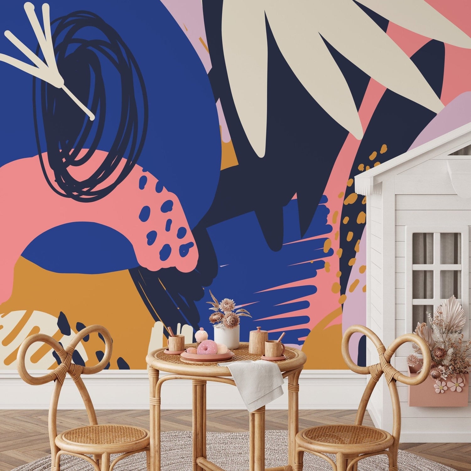 Vibrant Abstract Art Wallpaper - B639 - WallTrend