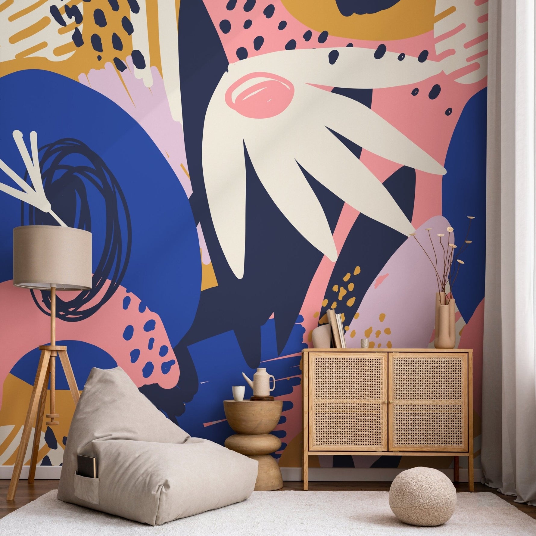 Vibrant Abstract Art Wallpaper - B639 - WallTrend