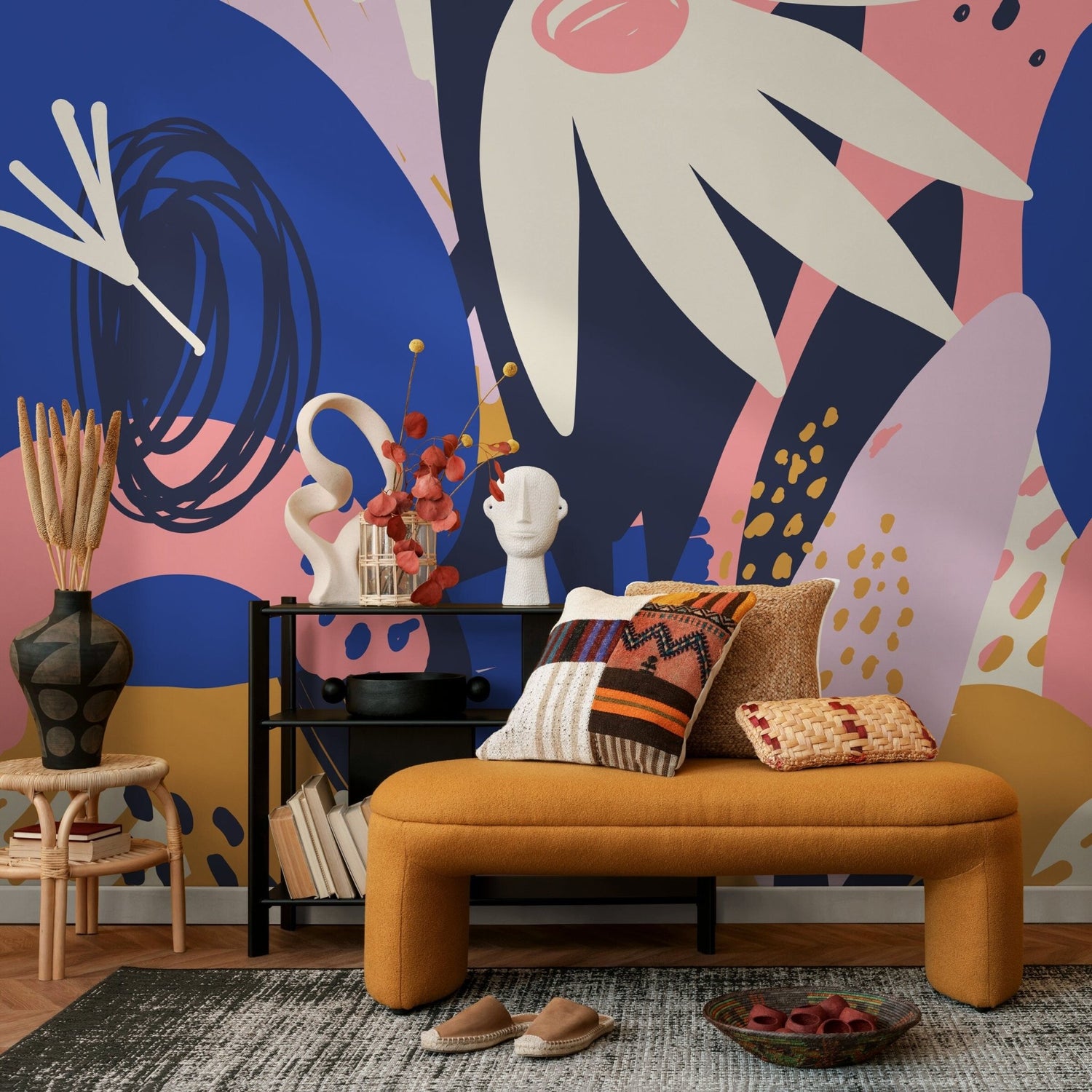 Vibrant Abstract Art Wallpaper - B639 - WallTrend