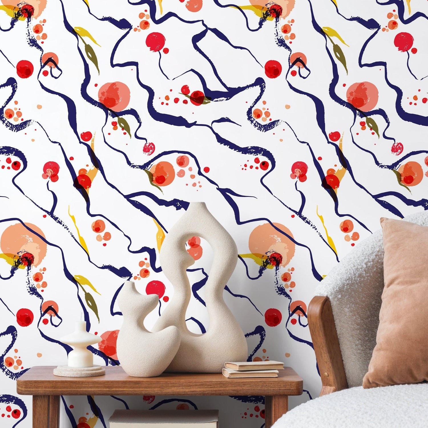 Vibrant Abstract Art Wallpaper - B708 - WallTrend