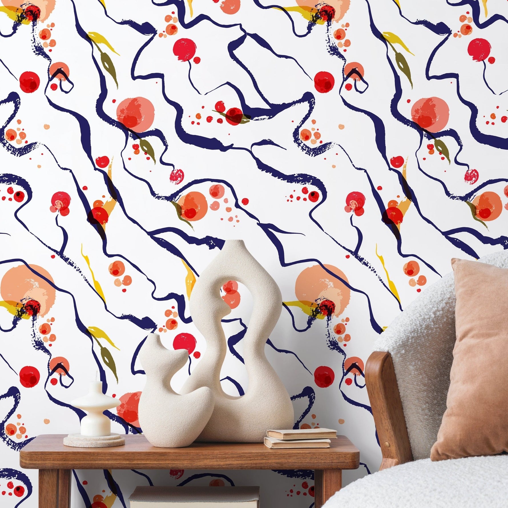Vibrant Abstract Art Wallpaper - B708 - WallTrend