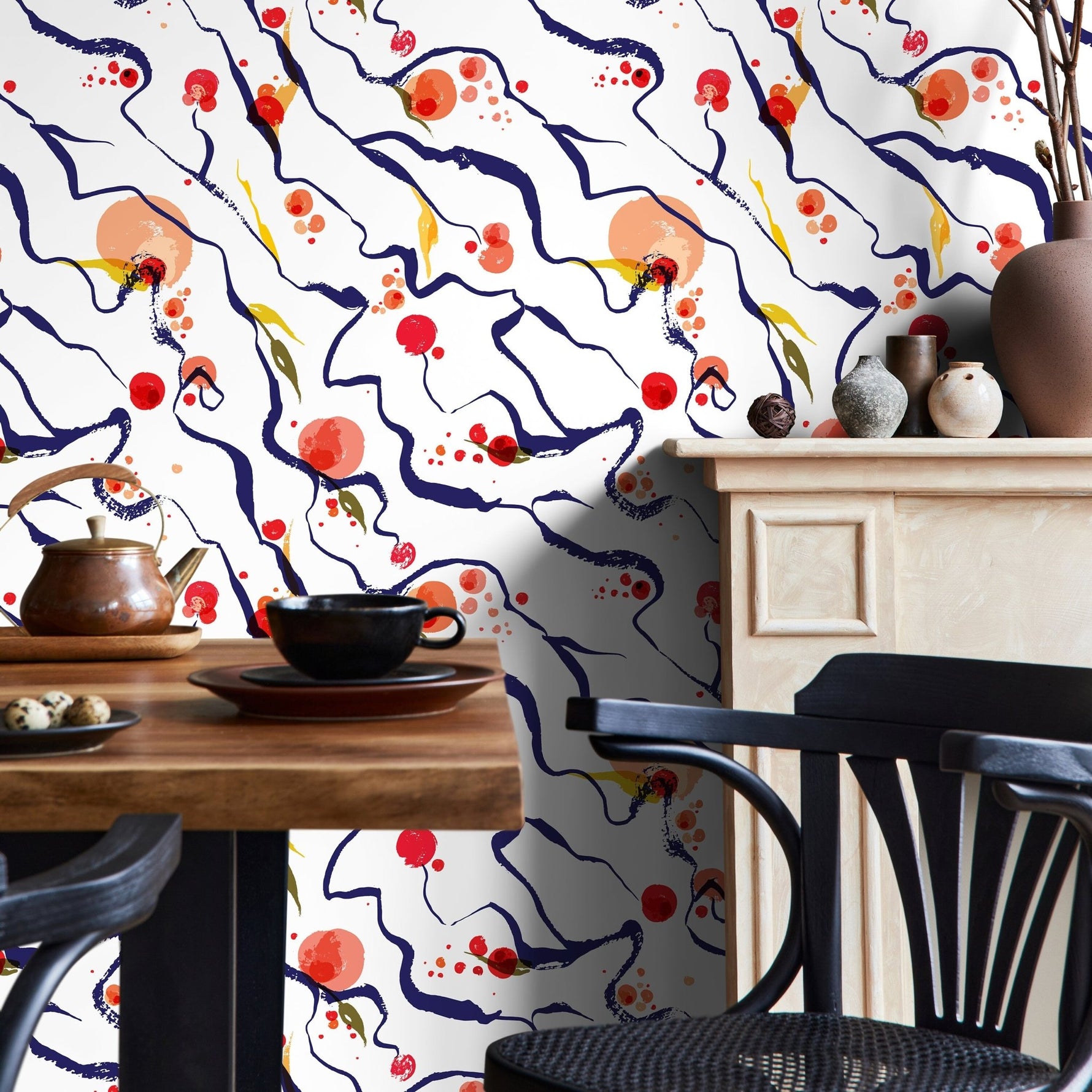 Vibrant Abstract Art Wallpaper - B708 - WallTrend