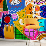 Vibrant Abstract Faces Wallpaper - D578 - WallTrend