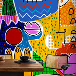 Vibrant Abstract Faces Wallpaper - D578 - WallTrend
