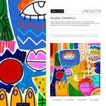 Vibrant Abstract Faces Wallpaper - D578 - WallTrend