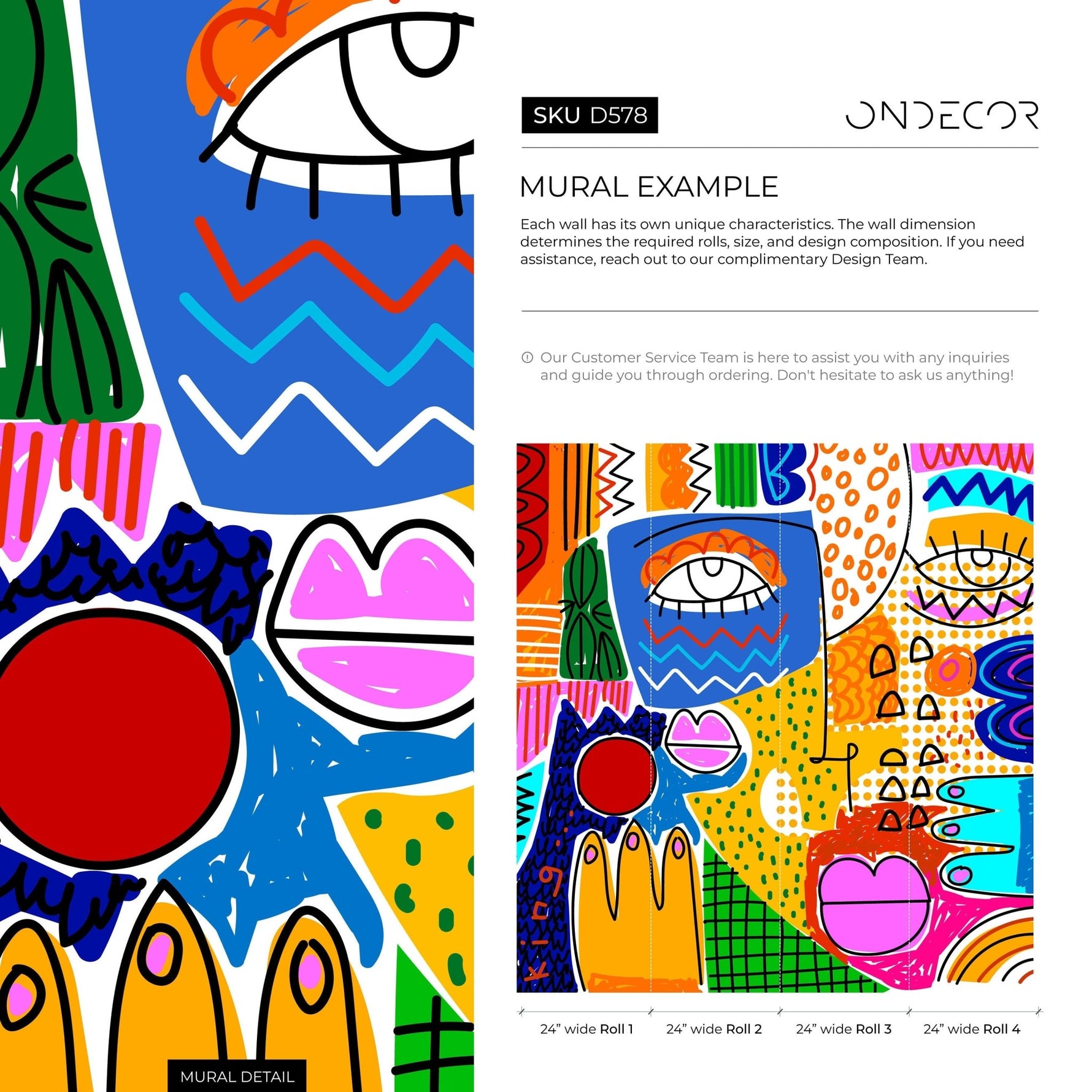 Vibrant Abstract Faces Wallpaper - D578 - WallTrend