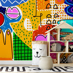 Vibrant Abstract Faces Wallpaper - D578 - WallTrend