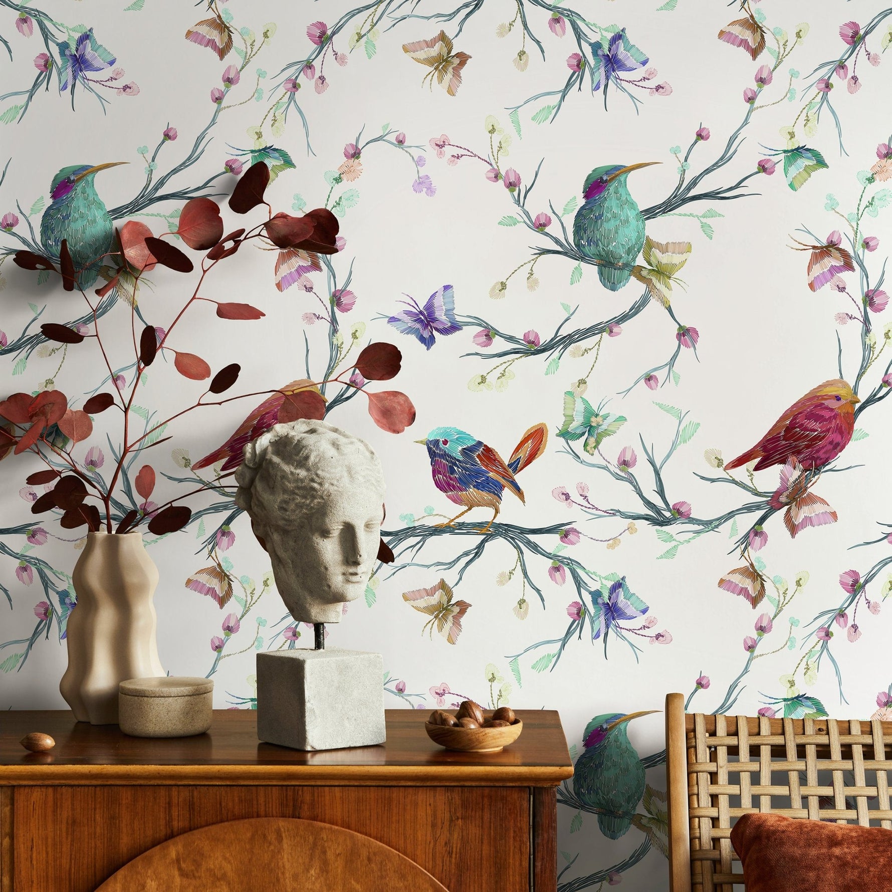 Vibrant Avian Paradise Wallpaper - A061 - WallTrend