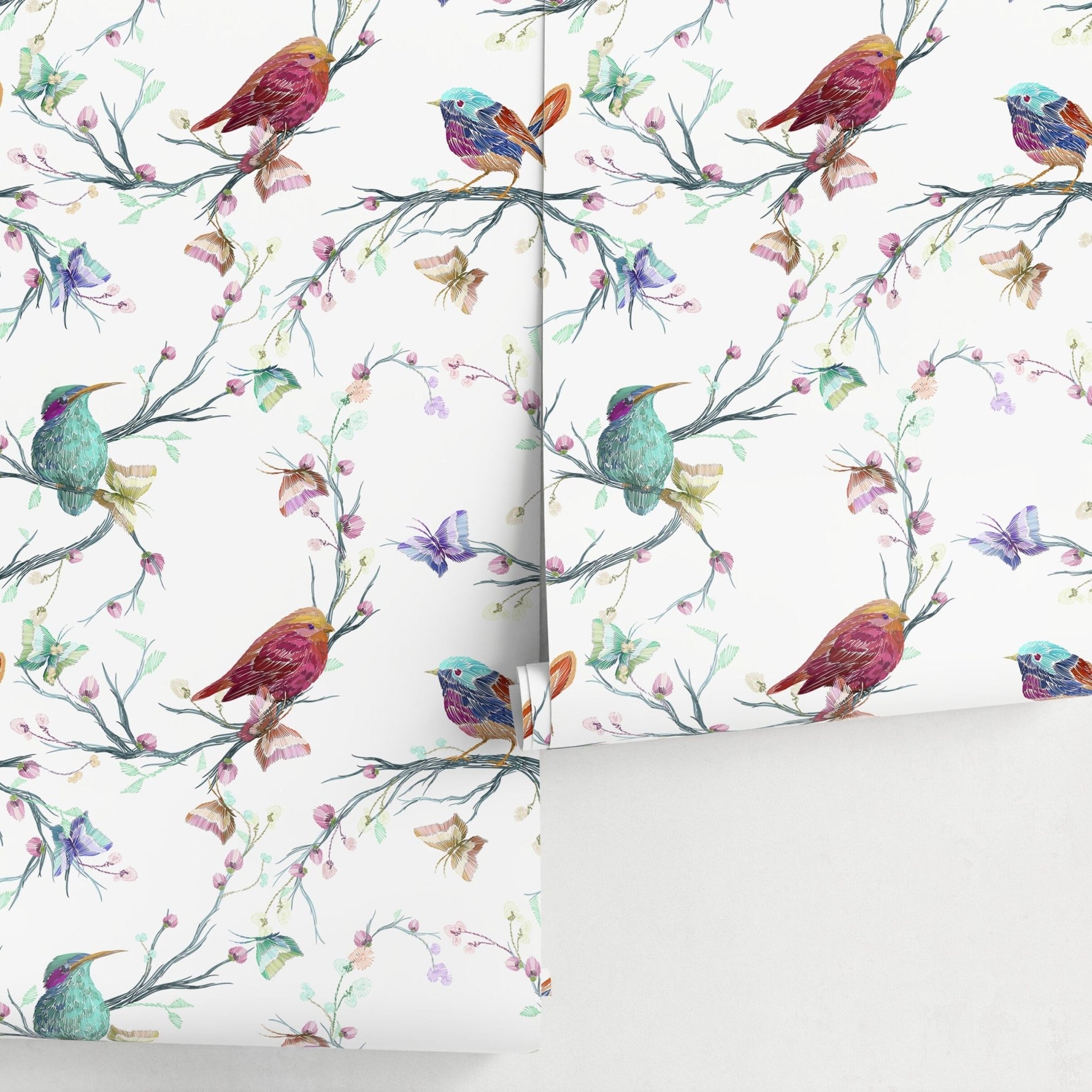 Vibrant Avian Paradise Wallpaper - A061 - WallTrend