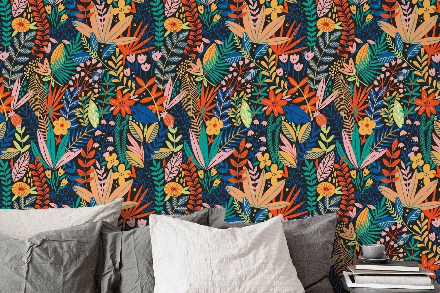 Vibrant Botanical Extravaganza Wallpaper - B902 - WallTrend