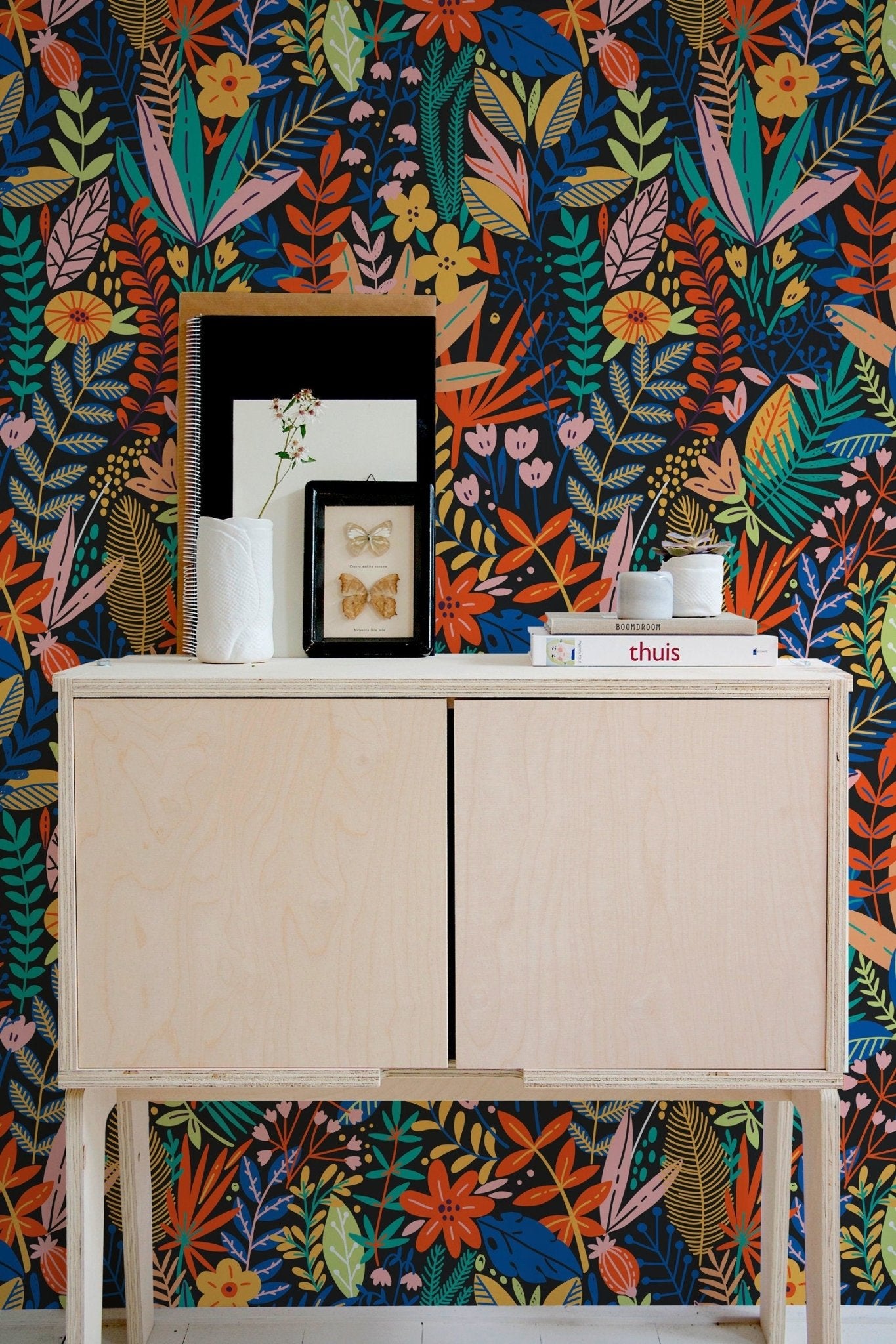 Vibrant Botanical Extravaganza Wallpaper - B902 - WallTrend