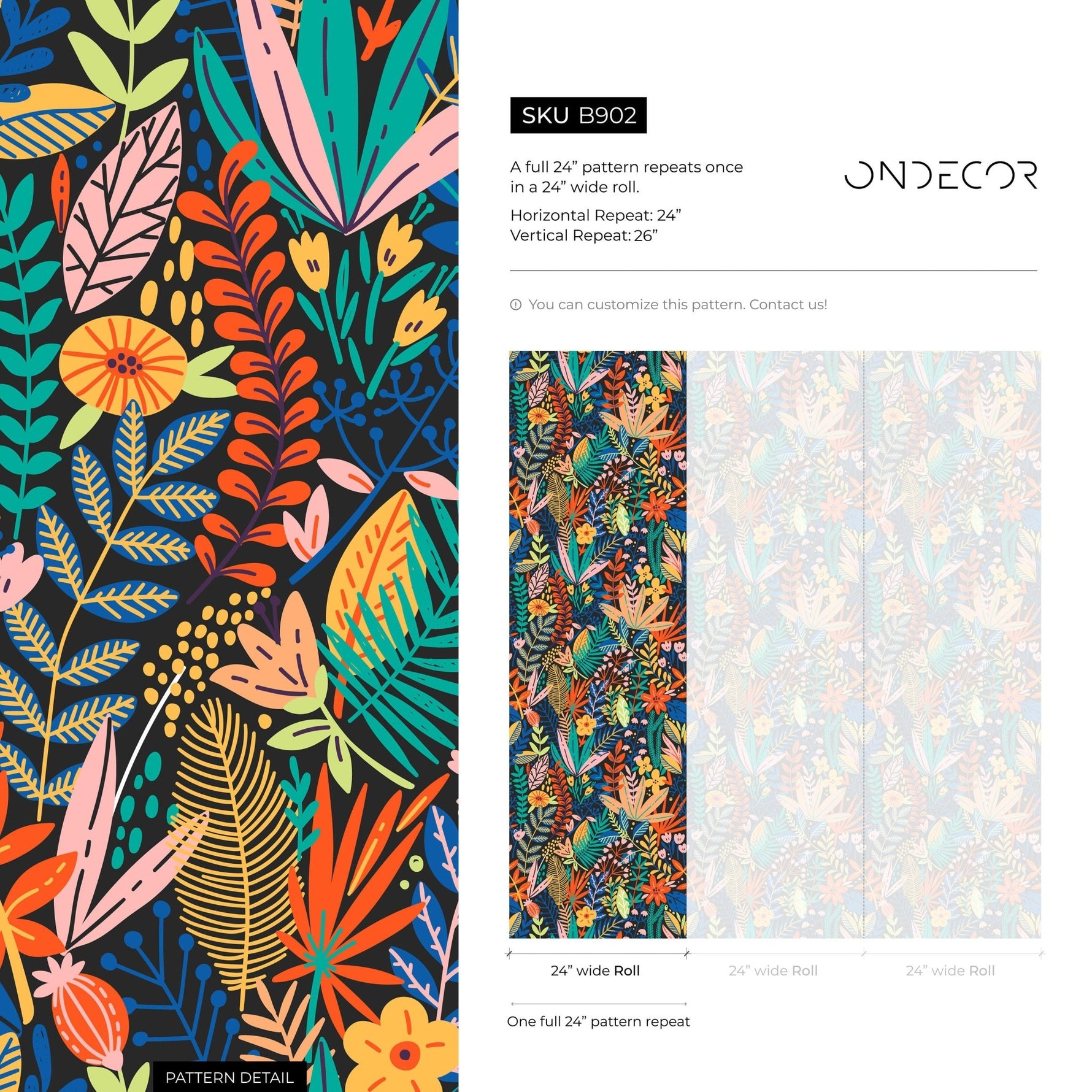 Vibrant Botanical Extravaganza Wallpaper - B902 - WallTrend