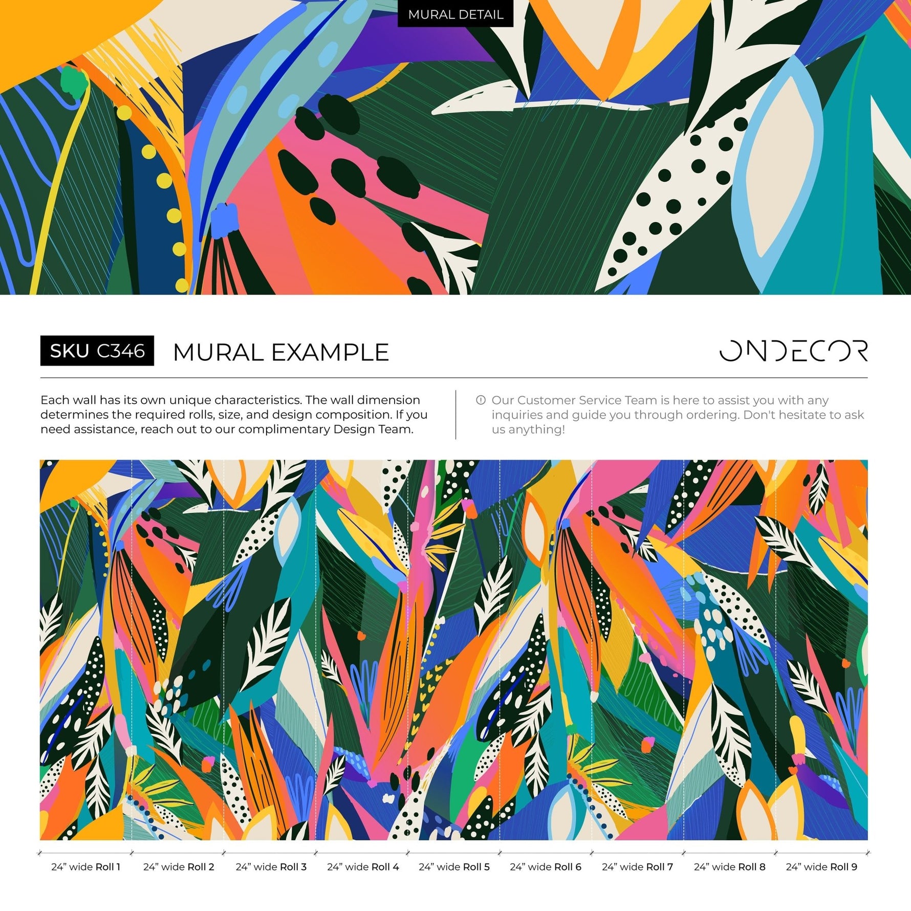 Vibrant Botanical Foliage Wallpaper - C346 - WallTrend