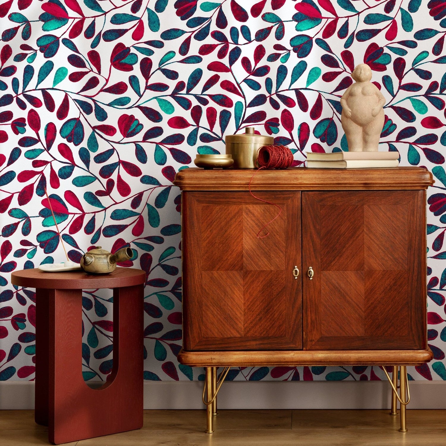 Vibrant Botanical Leaves Wallpaper - B430 - WallTrend