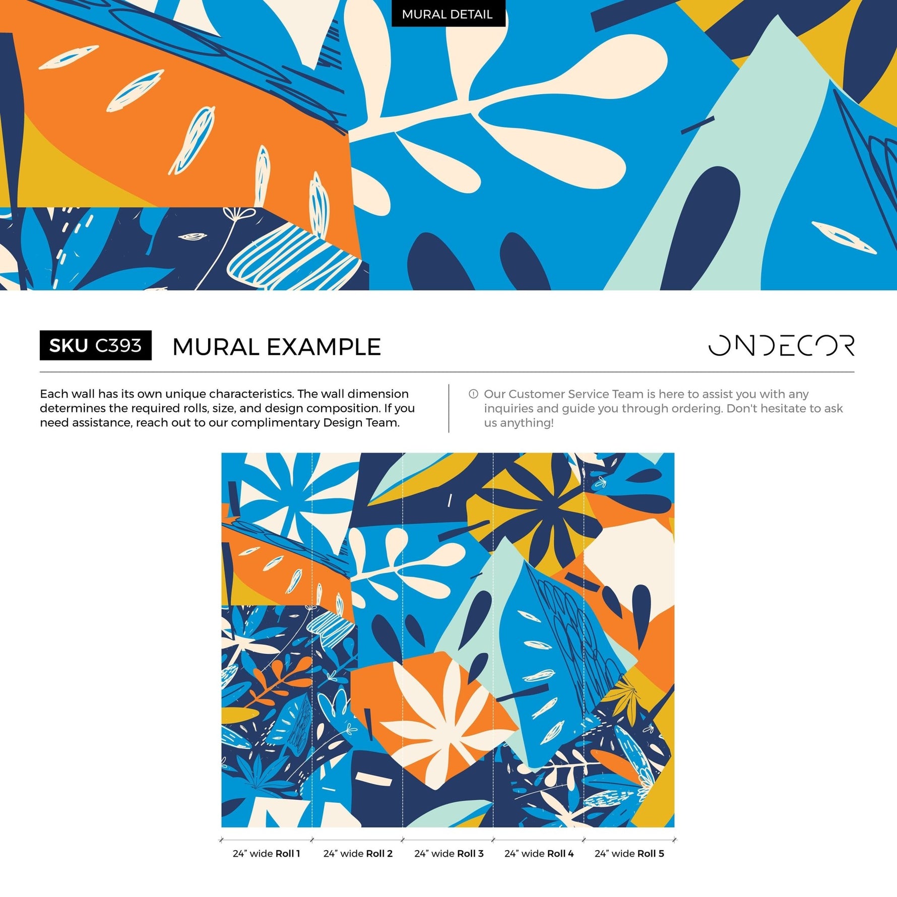 Vibrant Botanical Mix Wallpaper - C393 - WallTrend