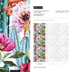 Vibrant Cactus and Floral Medley Wallpaper - A005 - WallTrend