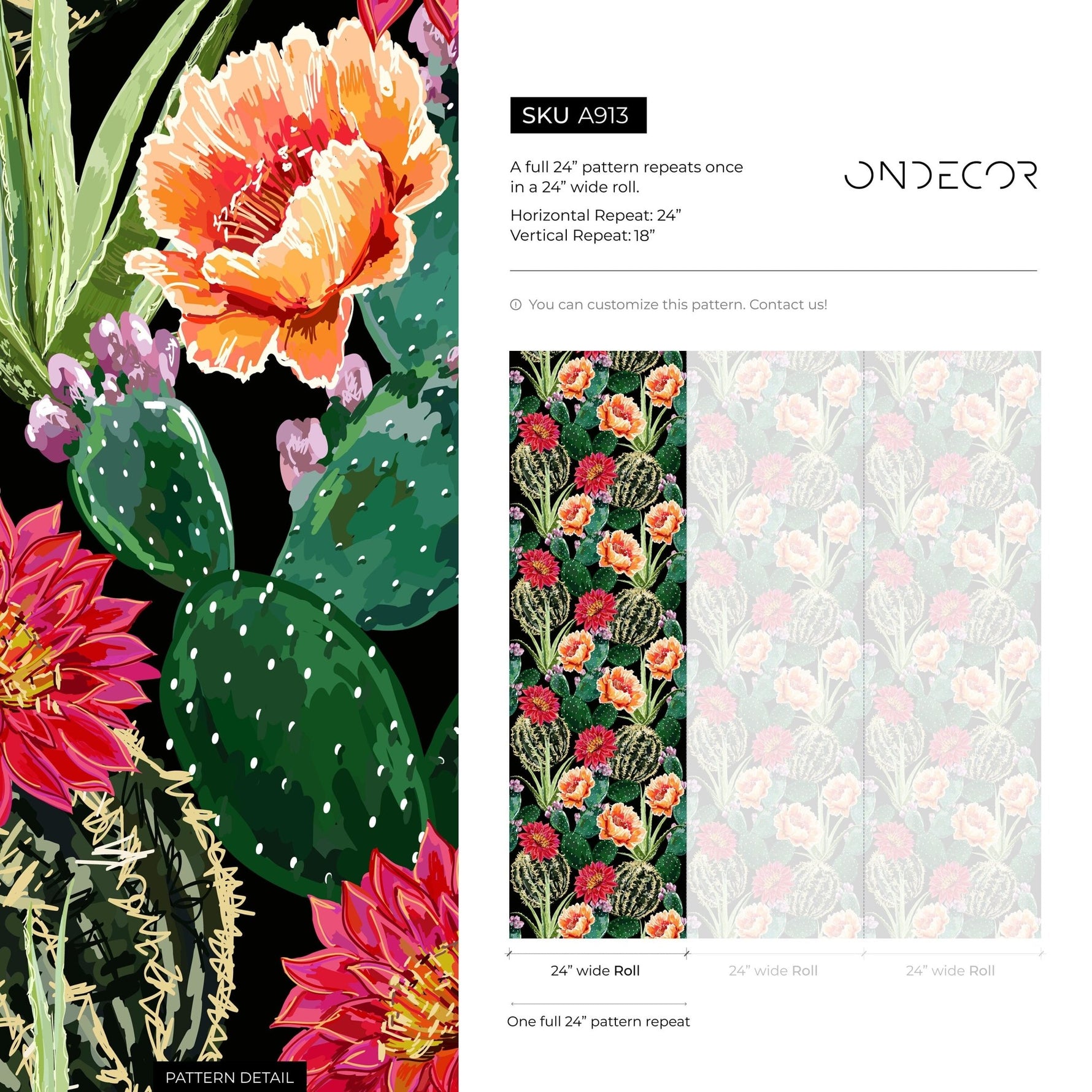 Vibrant Cactus Blossom Wallpaper - A913 - WallTrend