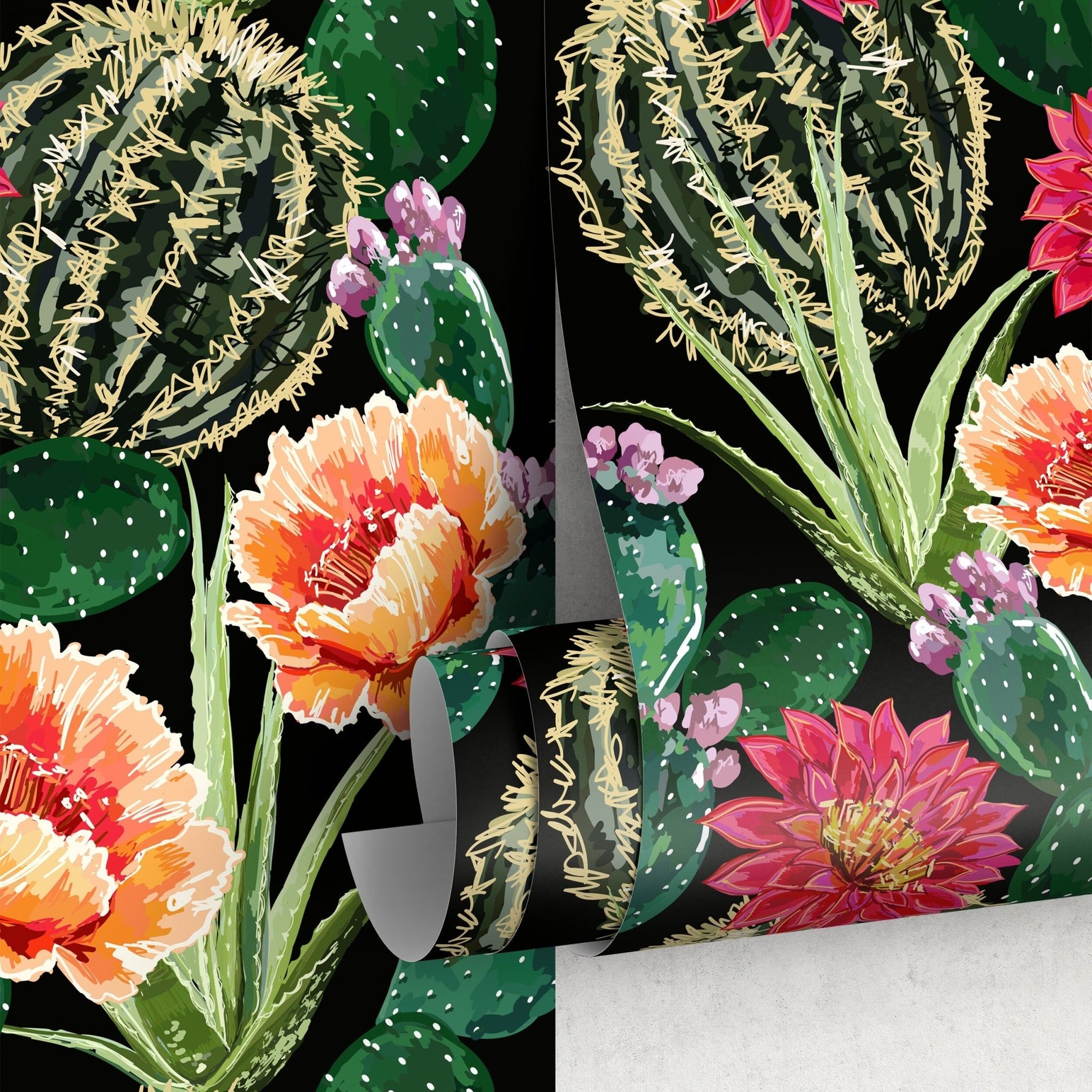 Vibrant Cactus Blossom Wallpaper - A913 - WallTrend
