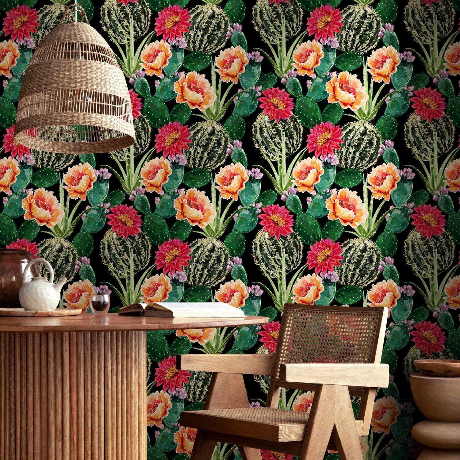 Vibrant Cactus Blossom Wallpaper - A913 - WallTrend