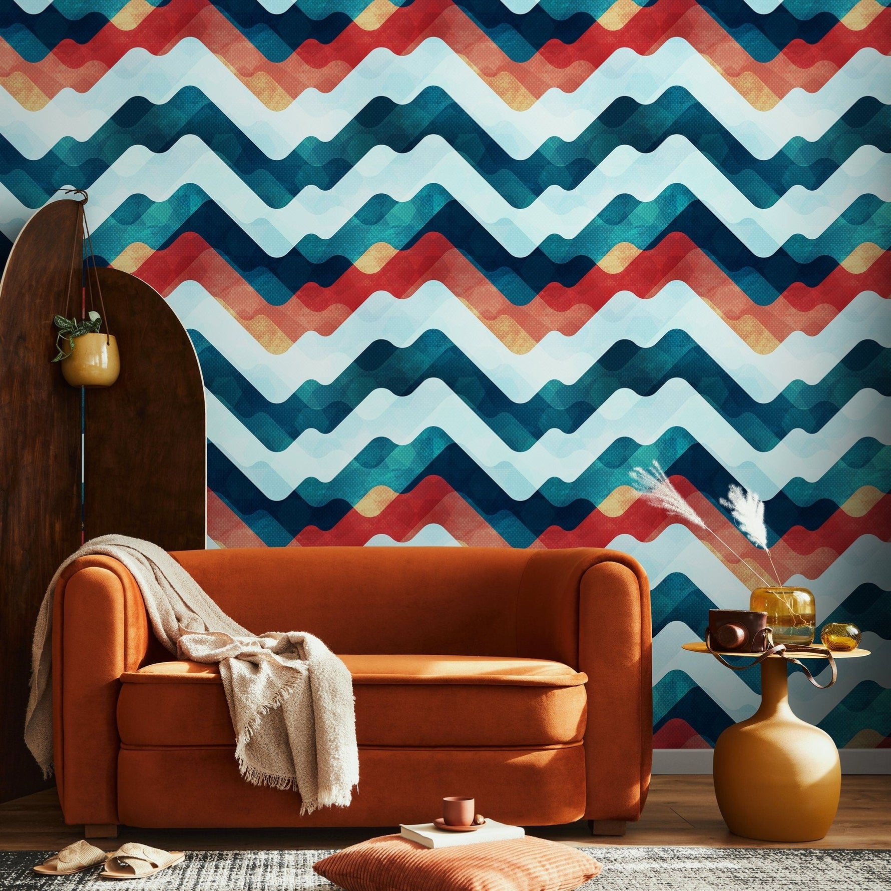 Vibrant Chevron Wallpaper - A054 - WallTrend