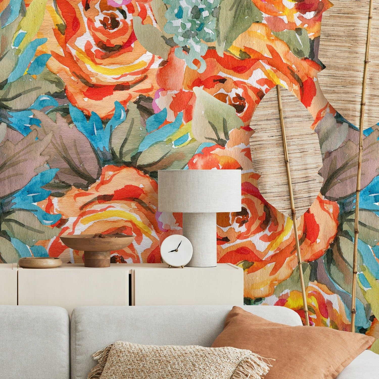 Vibrant Floral Bouquet Wallpaper - A103 - WallTrend