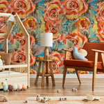 Vibrant Floral Bouquet Wallpaper - A103 - WallTrend