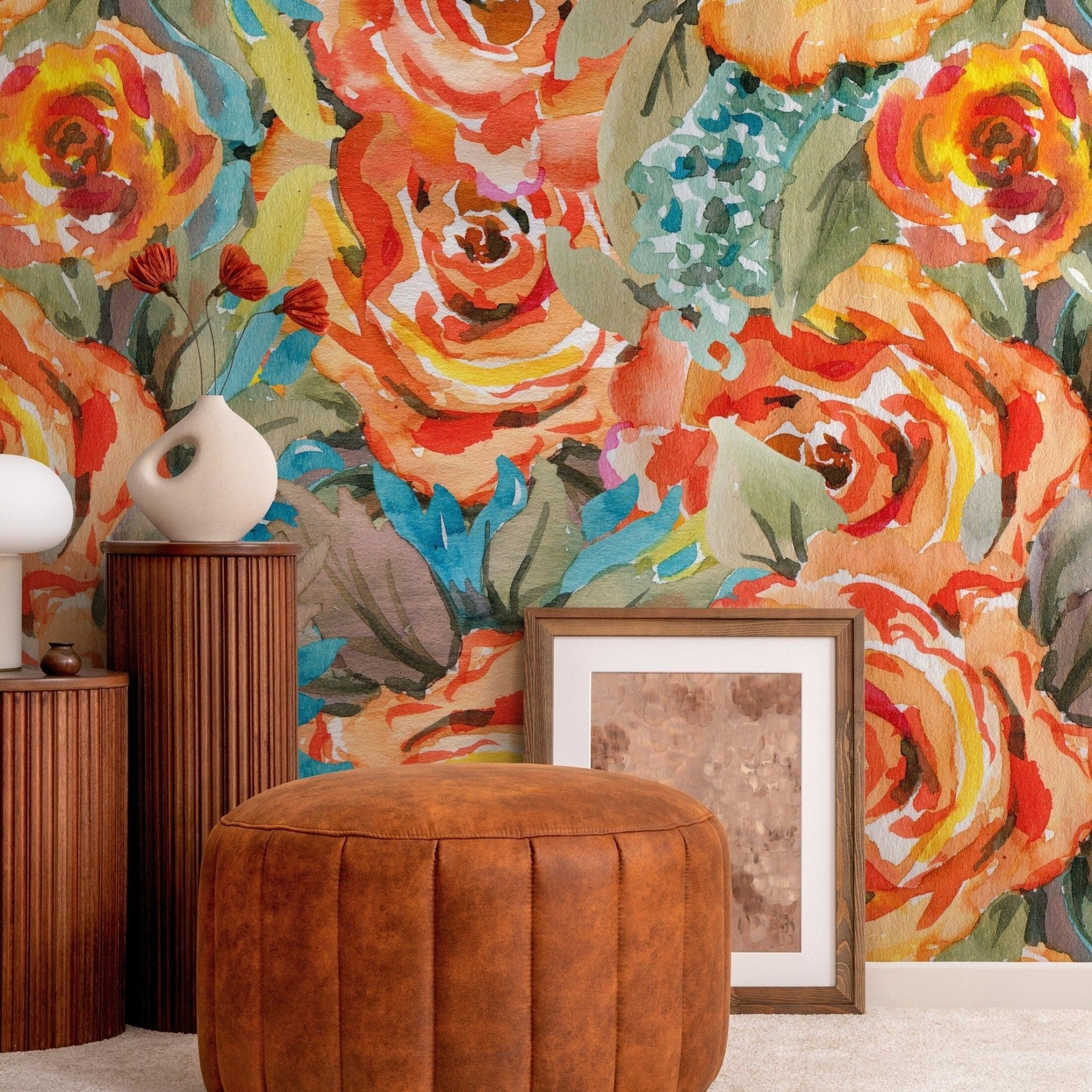 Vibrant Floral Bouquet Wallpaper - A103 - WallTrend
