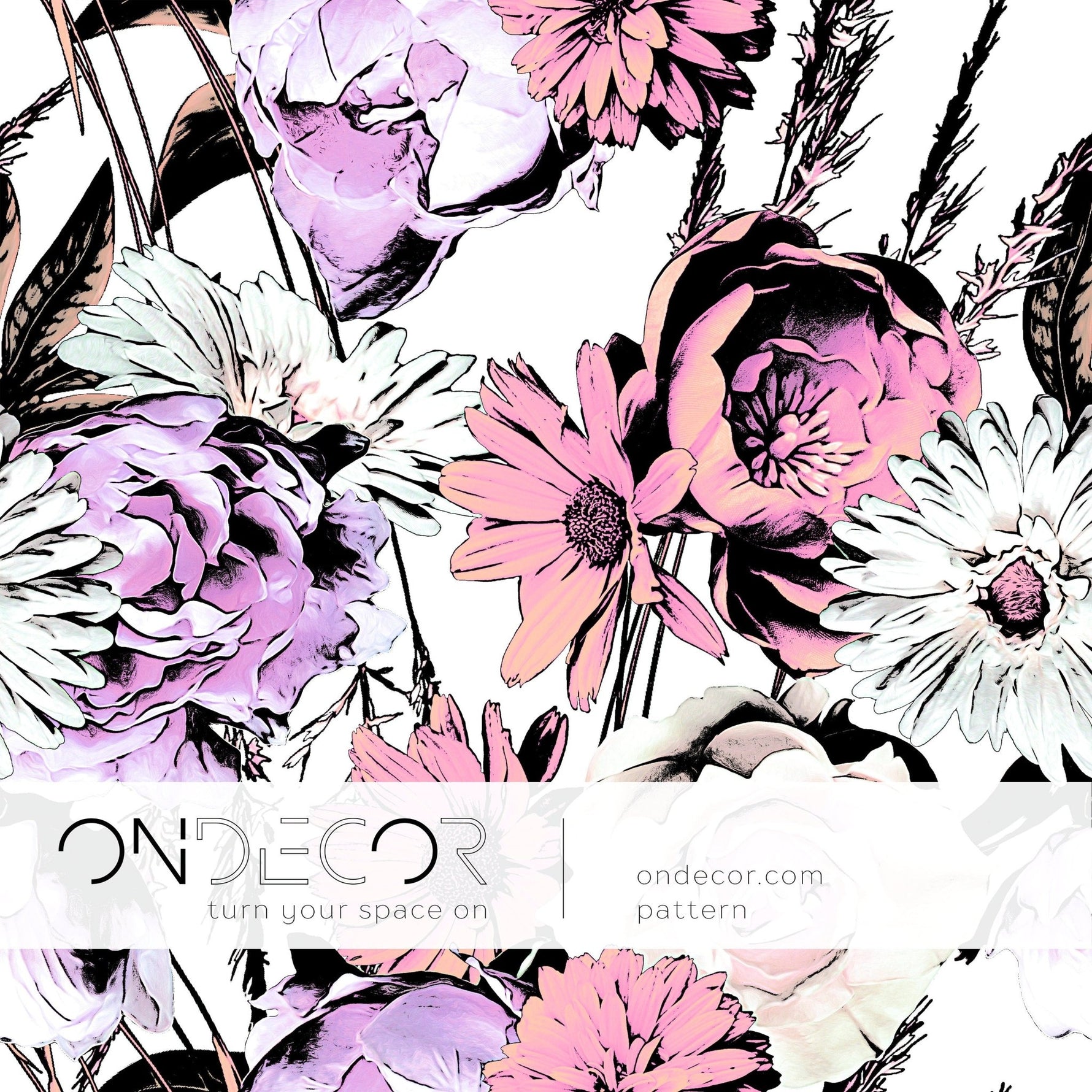 Vibrant Floral Elegance Wallpaper - B080 - WallTrend