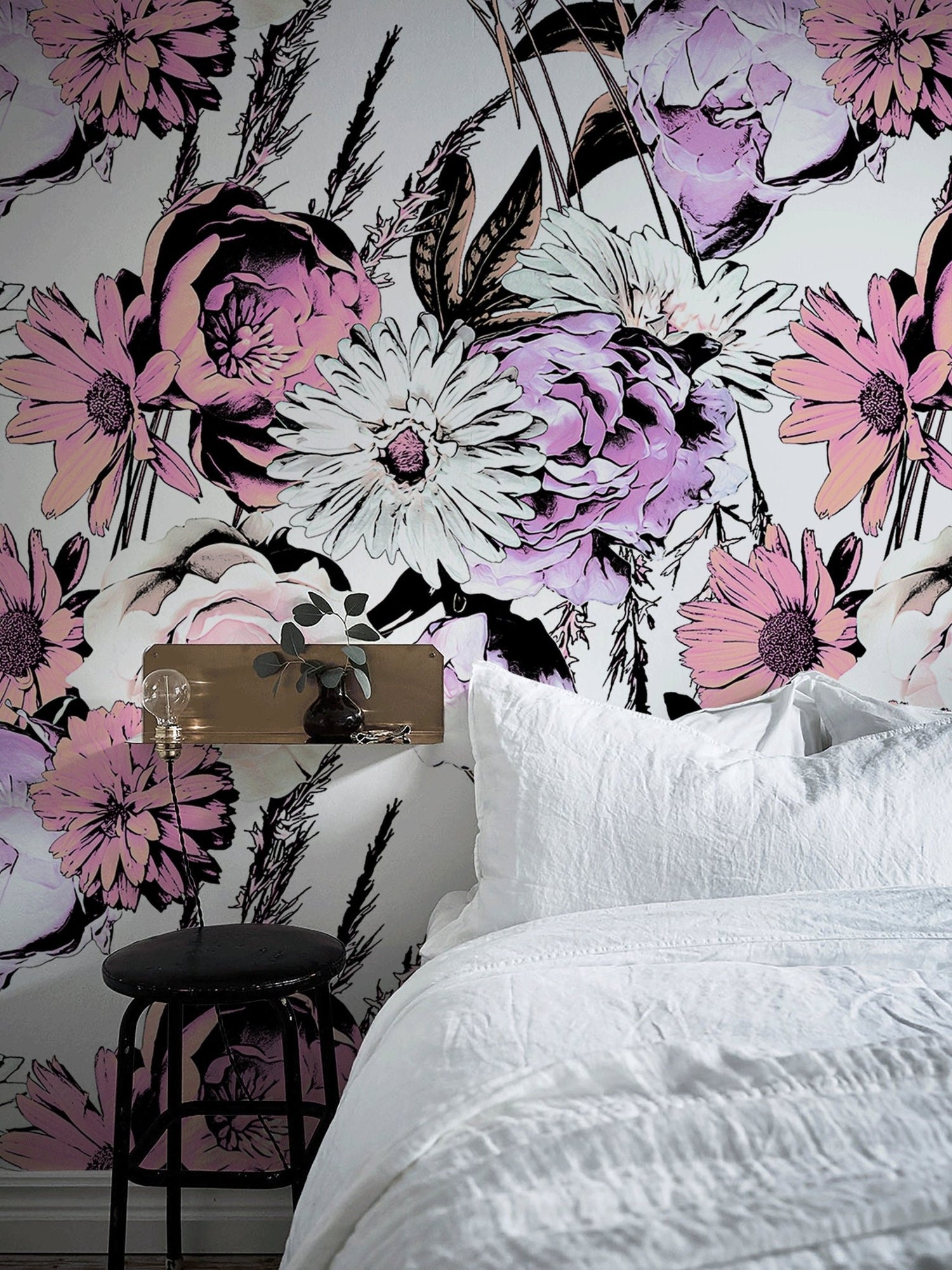 Vibrant Floral Elegance Wallpaper - B080 - WallTrend