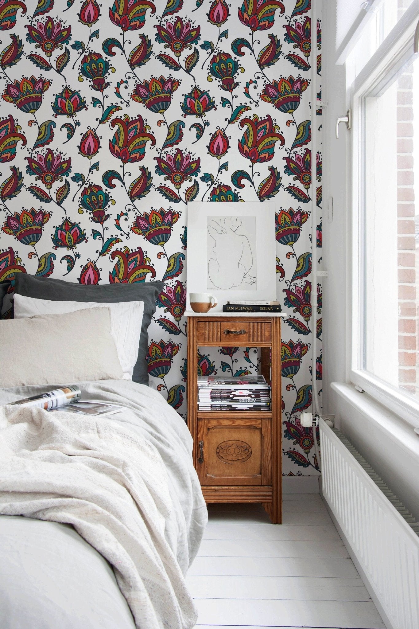Vibrant Floral Medley Wallpaper - B456 - WallTrend