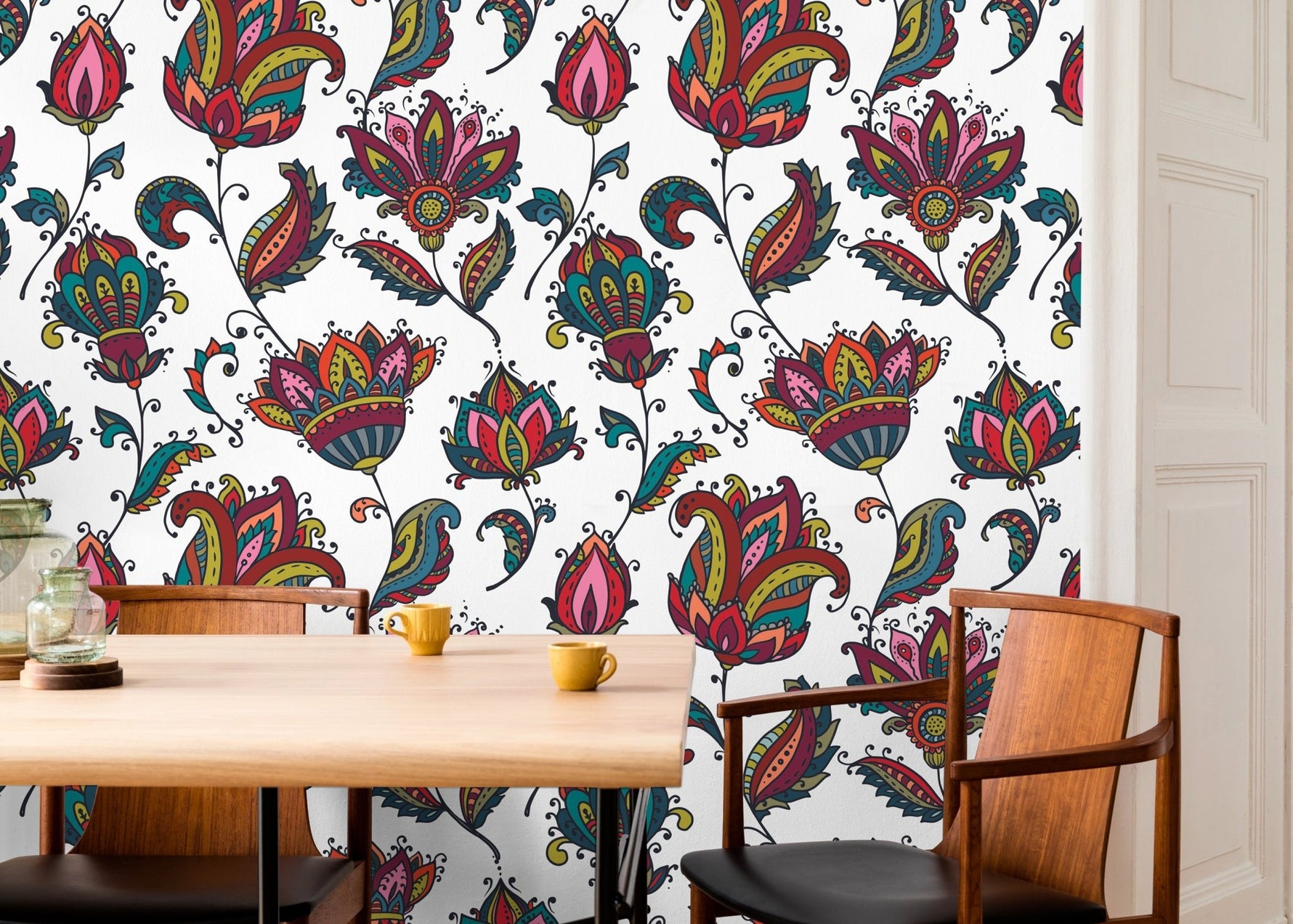 Vibrant Floral Medley Wallpaper - B456 - WallTrend