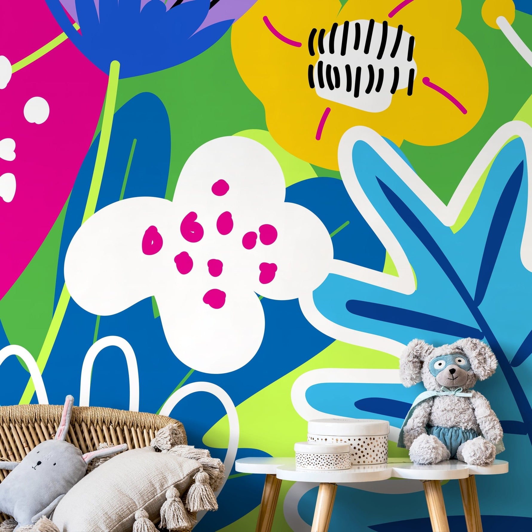Vibrant Floral Medley Wallpaper - D553 - WallTrend
