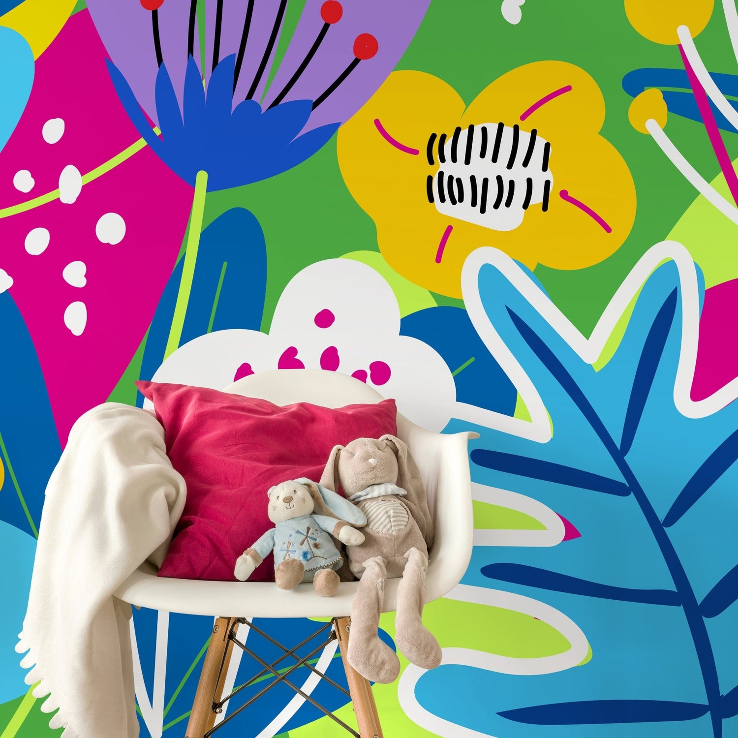 Vibrant Floral Medley Wallpaper - D553 - WallTrend