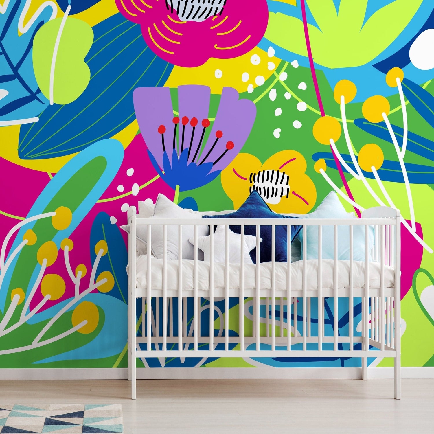 Vibrant Floral Medley Wallpaper - D553 - WallTrend