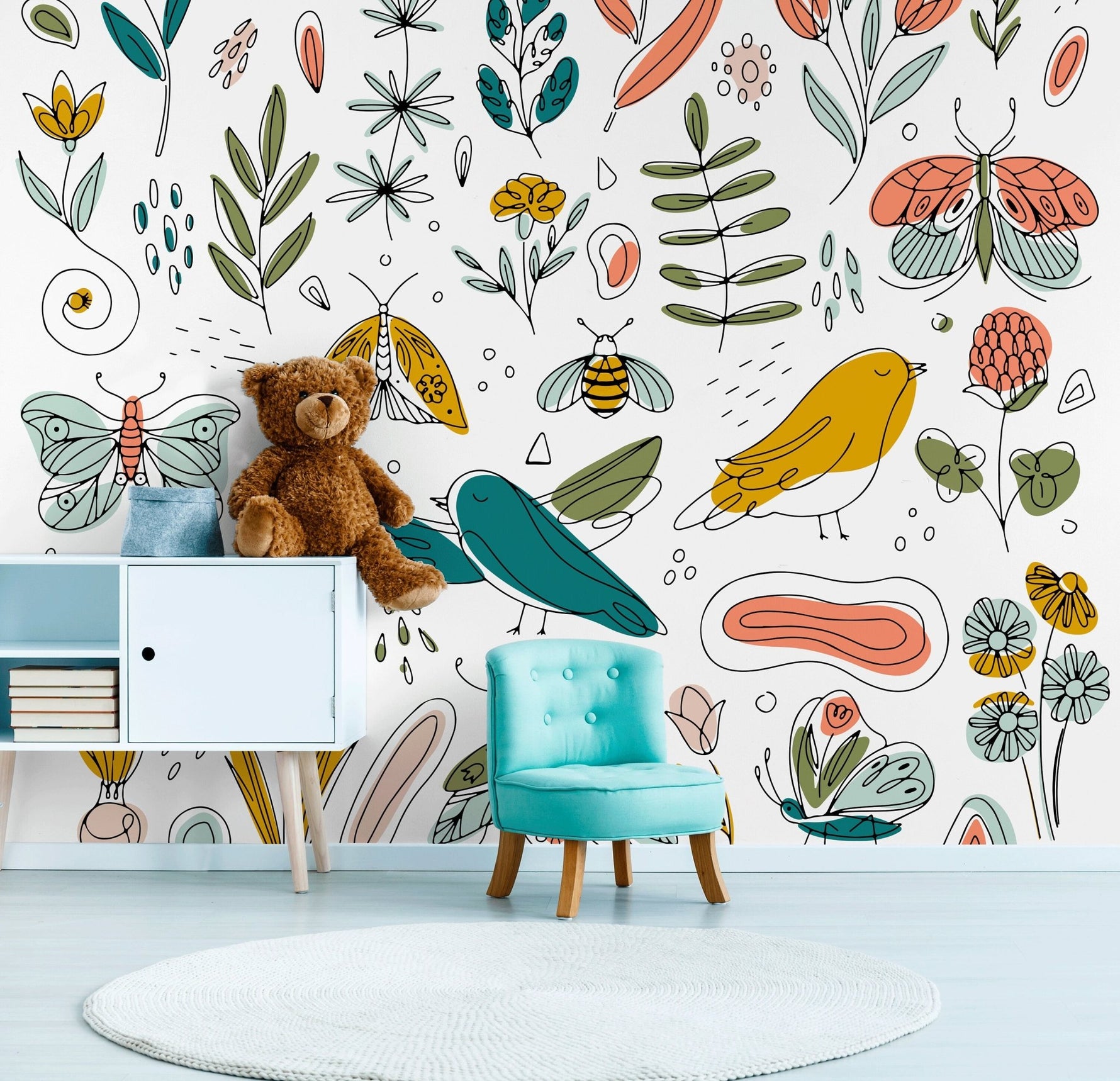 Vibrant Nature Illustrations Wallpaper - B982 - WallTrend